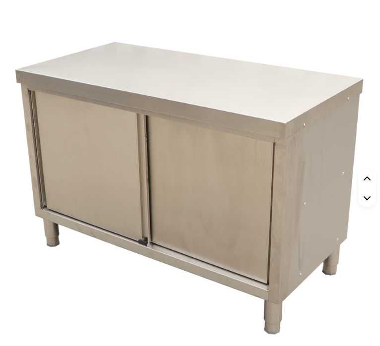 Masa inox cu dulap si usi glisante 1000x700x850H,transport gratuit,NOI