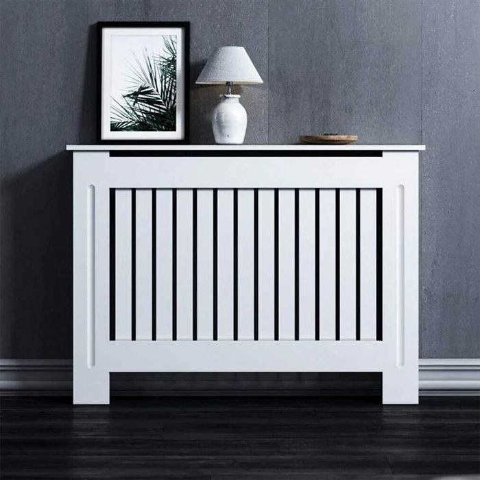 Panou decorativ- Masca calorifer, lemn MDF alb lucios S,M,L,XL