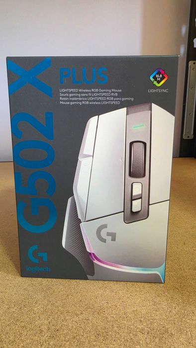 Mouse gaming Logitech Lightspeed G502 X Plus, Wireless, RGB, 25600 dpi, Negru/Alb