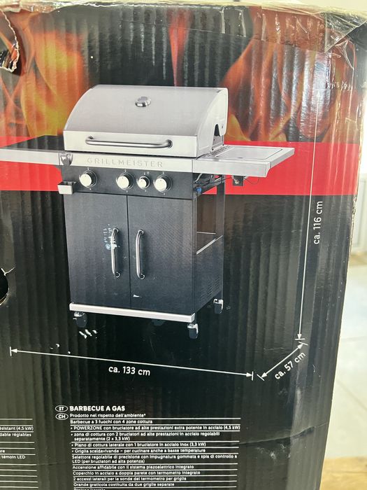 Барбекю на газ с мощност 14,4 киловата Grillmeister / Газово барбекю от инокс