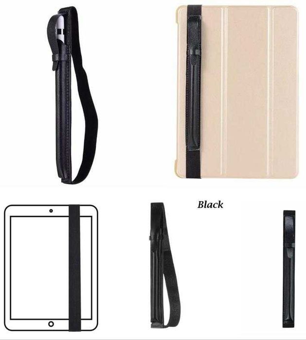 Защитна Кутия Apple Pencil Защитен Кейс за Дигитална Писалка Кожен Калъф Протектор Цифрова Писалка Еластична Гумена Лента Закрепващ Държач iPad Молив