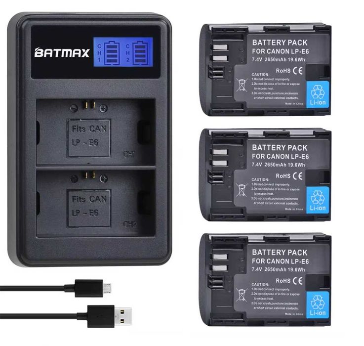 Canon LP-E6 и LP-E6N двойно зарядно R , R5 , R6 ,  R7 , 80D , 90D и др