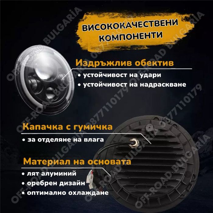 НОВ МОДЕЛ 200W LED Фарове за Lada Niva 7 инч Jeep Cherokee Wrangler