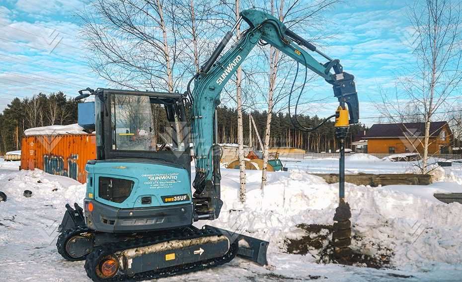 Гидробур Delta RD5 на мини-погрузчик JCB SSL 175