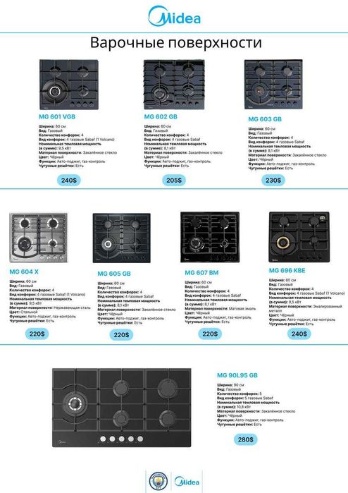 Встраиваемая техника Midea с гарантией 3 года, доставка бесплатно!