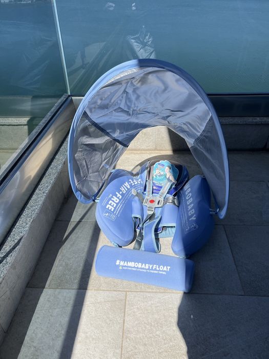 Colac de inot entru bebelusi negonflabil+copertinaUPF50+suport picioar