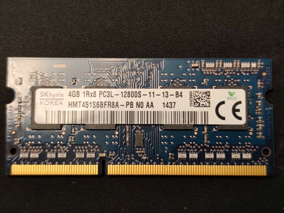 8 GB SK Hynix 1Rx8 PC3L-12800S-11-13-B4 (2X4 GB Dual Channel )