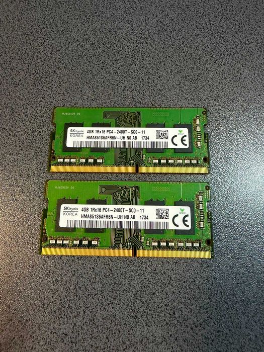 Vand doua memorii RAM DDR4 de laptop, de 4GB fiecare, SK hynix, perfect functionale