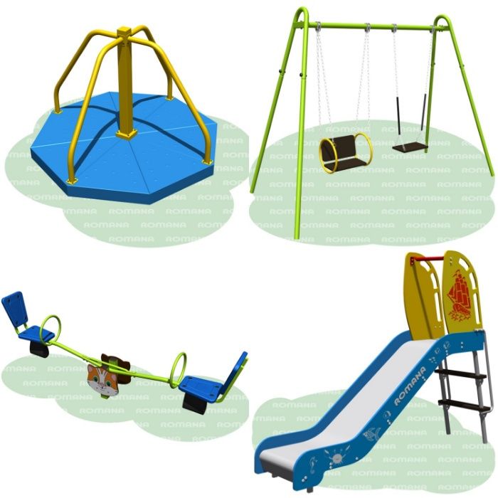 Детская площадка ROMANA Комплект Болалар майдончаси Качели Карусели
