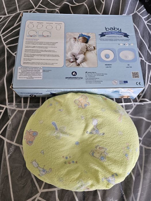 Анатомична бебешка възглавница против плоска глава! РАЗМЕР М