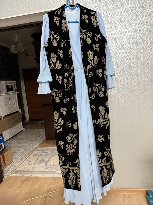 Шифоновое турецкое платье с накидкой