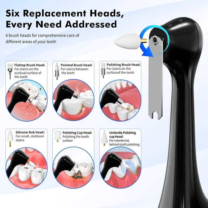 Електрическа машина за полиране на зъби Hapycat, 5 скорости, 6 глави