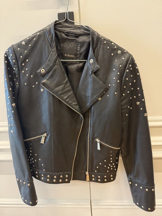 Geaca piele cu tinte Pinko