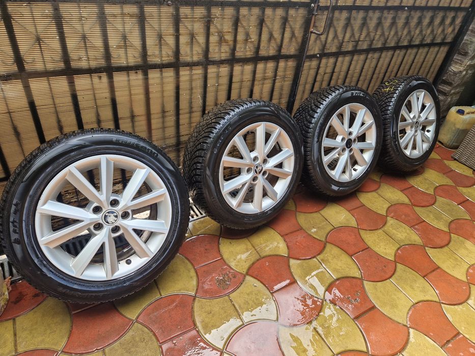 Jante aliaj ușor originale Skoda  5x100 cu anvelope dot 2025
