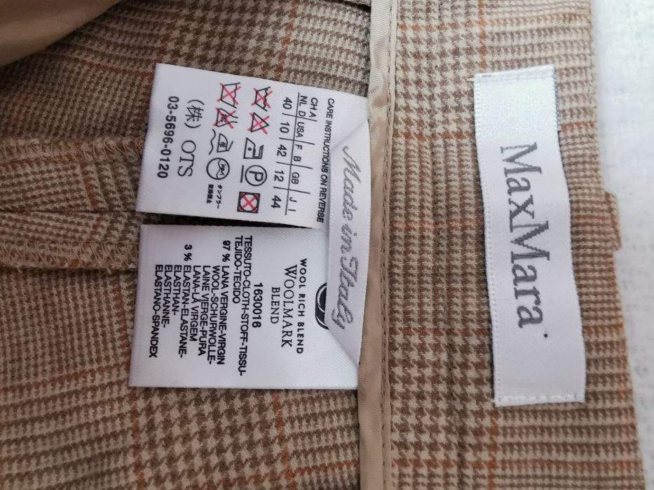 Pantaloni Max Mara office din lână virgină