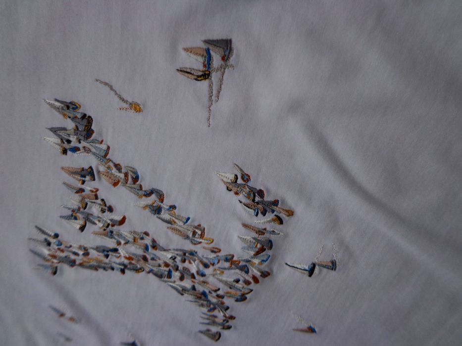 Мъжка тениска Louis Vuitton Embroidered white T shirt