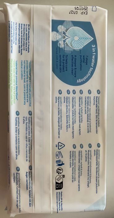 Бебешки Мокри кърпички water wipes 60бр/пакет