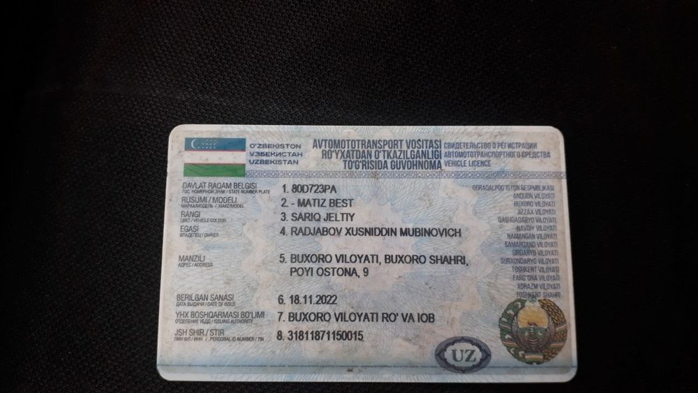 Matiz Best 2010 yil  394000 km