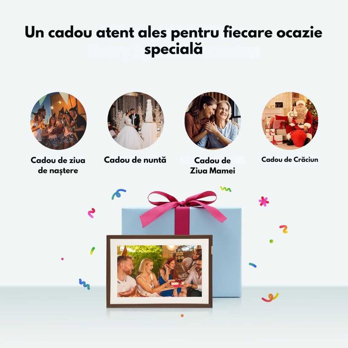 Rama Foto Digitala Wifi, Ecran IPS HD 10.1 inch, Memorie 32GB,Qova D10