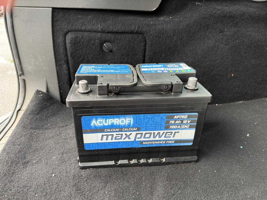 Baterie auto Acuprofi 75Ah 720A, garanție până 01/2027, ca noua