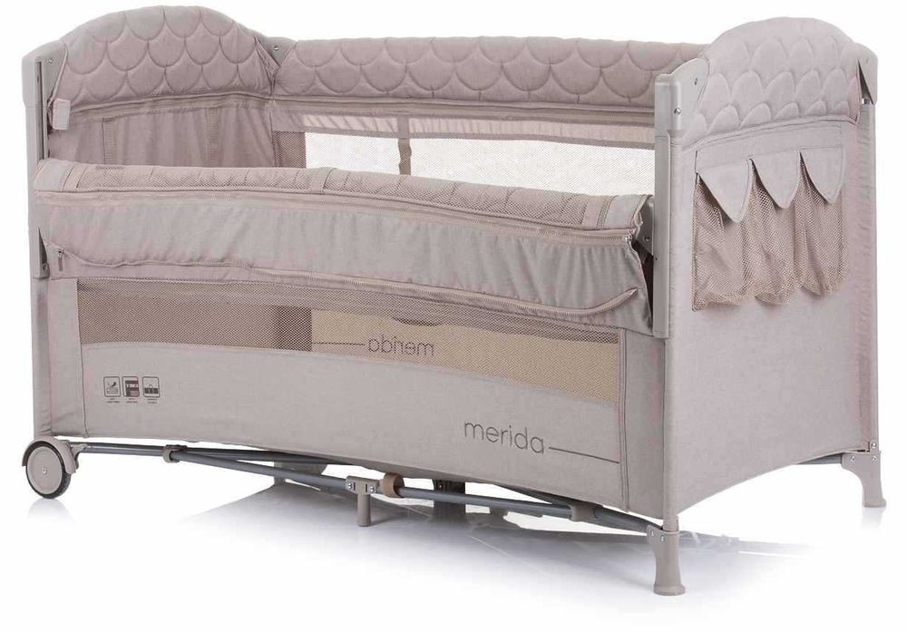 Кошара с падаща страна Chipolino - Мерида, цвят Пясък+матрак+протектор