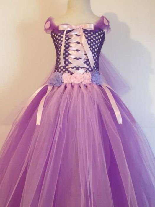 Rochita TUTU Printesa Rapunzel mov serbare carnaval cadou