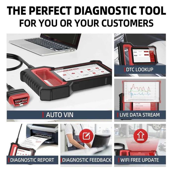 Diagnoza Tester Auto multimarca GizMondo® Launch THINKSCAN PLUS S7 + 5 functii service la alegere, din 28 functii disponibile, UPDATE life time