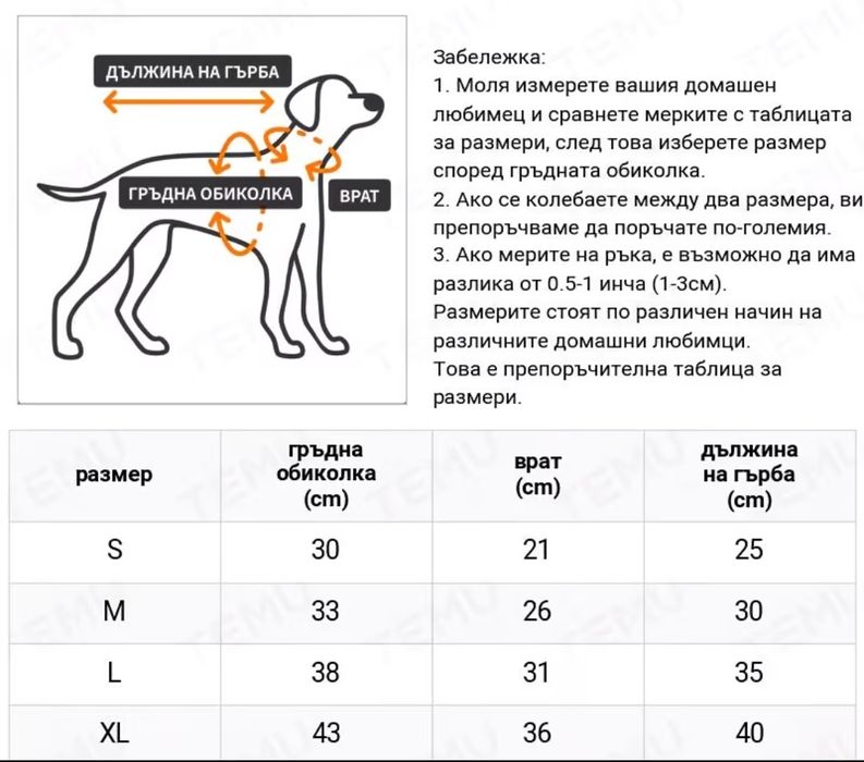 Зимно яке за куче