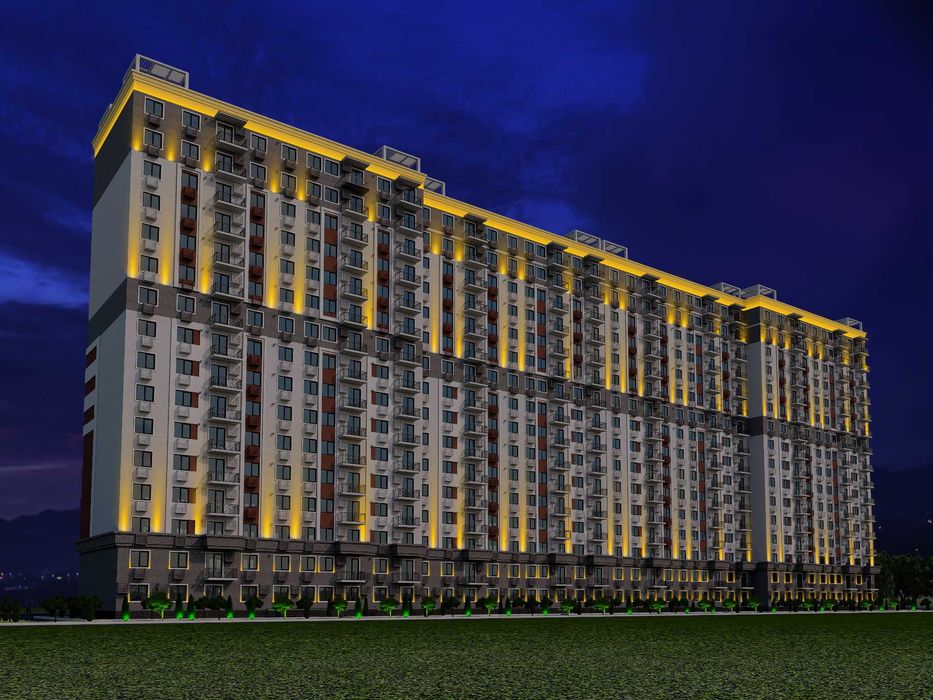 Фасадное освещение многоэтажный домов