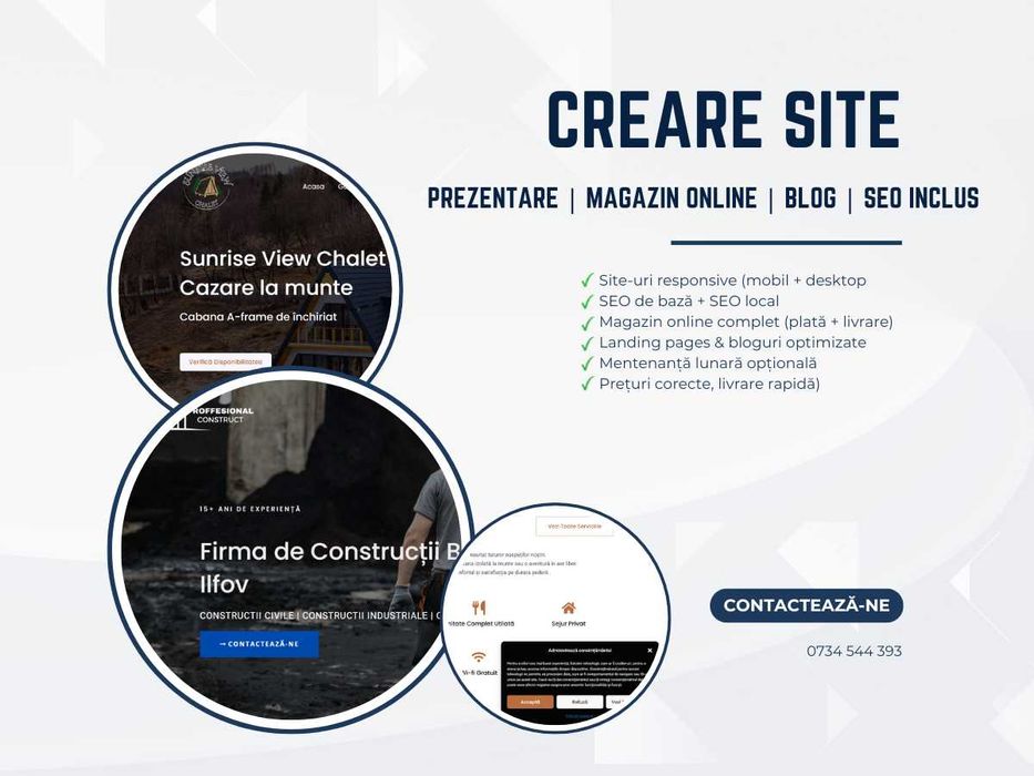 Creare Site Web de prezentare, Magazin Online, SEO & Local SEO