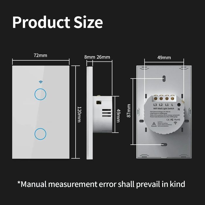 Întrerupător Smart wifi Tuya, Alexa, Google