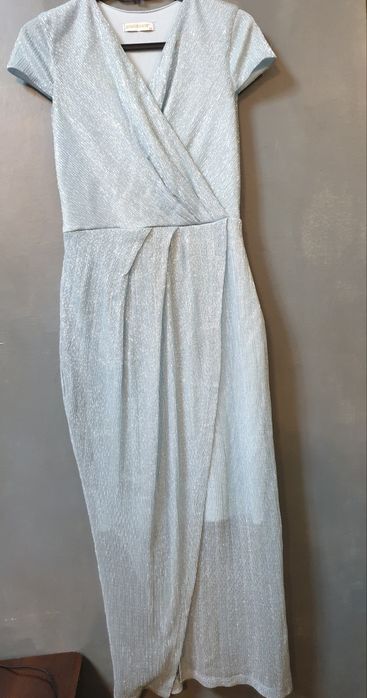 Платье вечернее голубое, люрекс