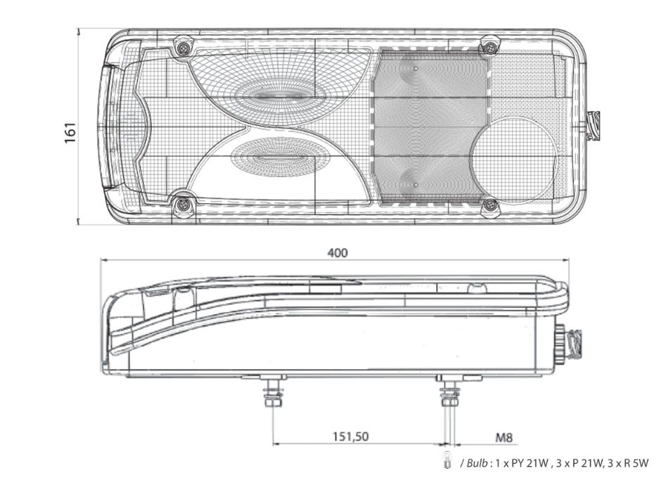 Стопове Стоп Задни Светлини Е4-марк за Сканиа SCANIA Серия P/R 2006-