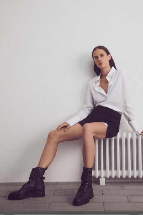 Botine cu siret Mango