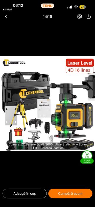 Set nivela laser conentool