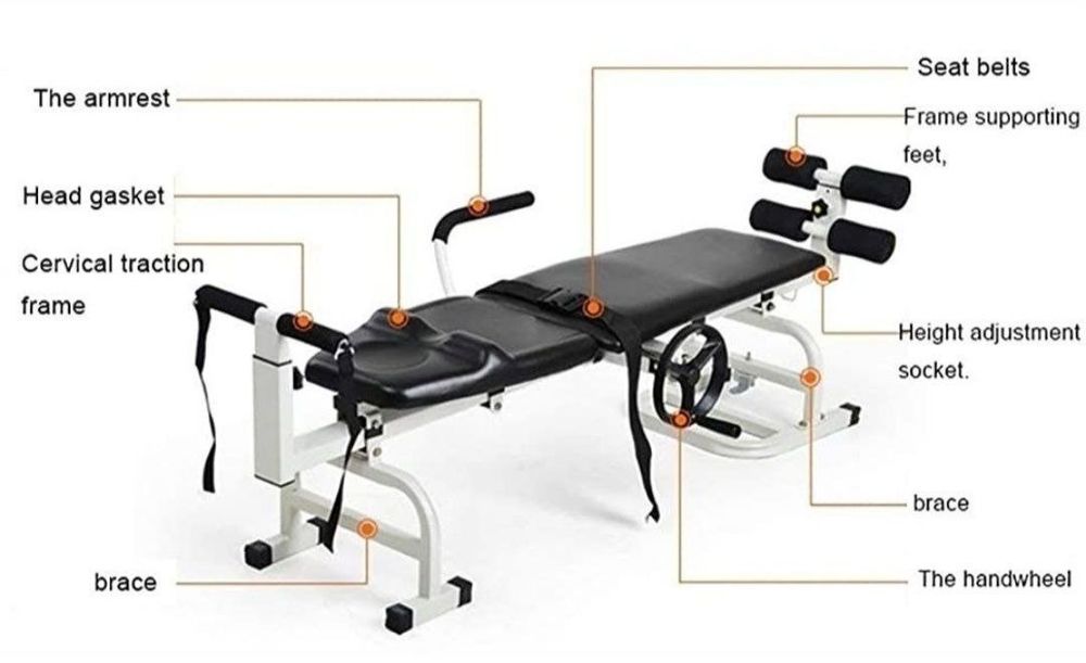 Тракционный стол. Умуртқа поғонасини даволаш учун тренажёрлар. (Грижа)