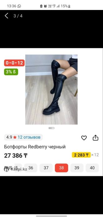 Ботфорты Redberry (черные)