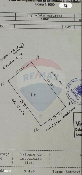 De vanzare teren intravilan 1862 mp in Bolintin-Vale