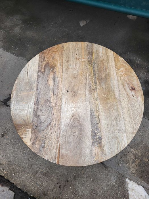 Măsuță cafea NOUĂ - Lemn Mango și Picior Metalic