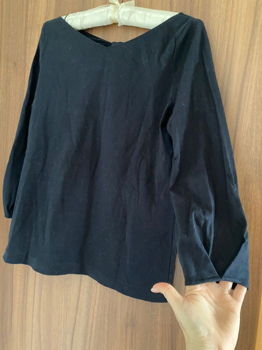 Дамска блуза Massimo dutti размер С размер S черно /синьо перли камъни