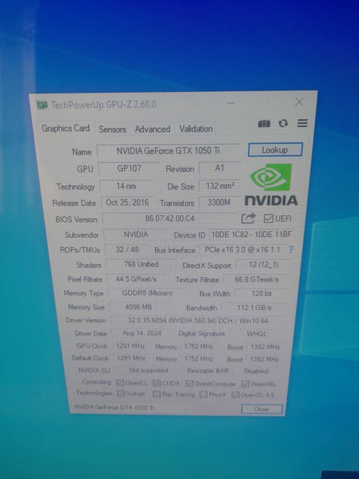 Gtx 1050 ti-4gb видеокарта