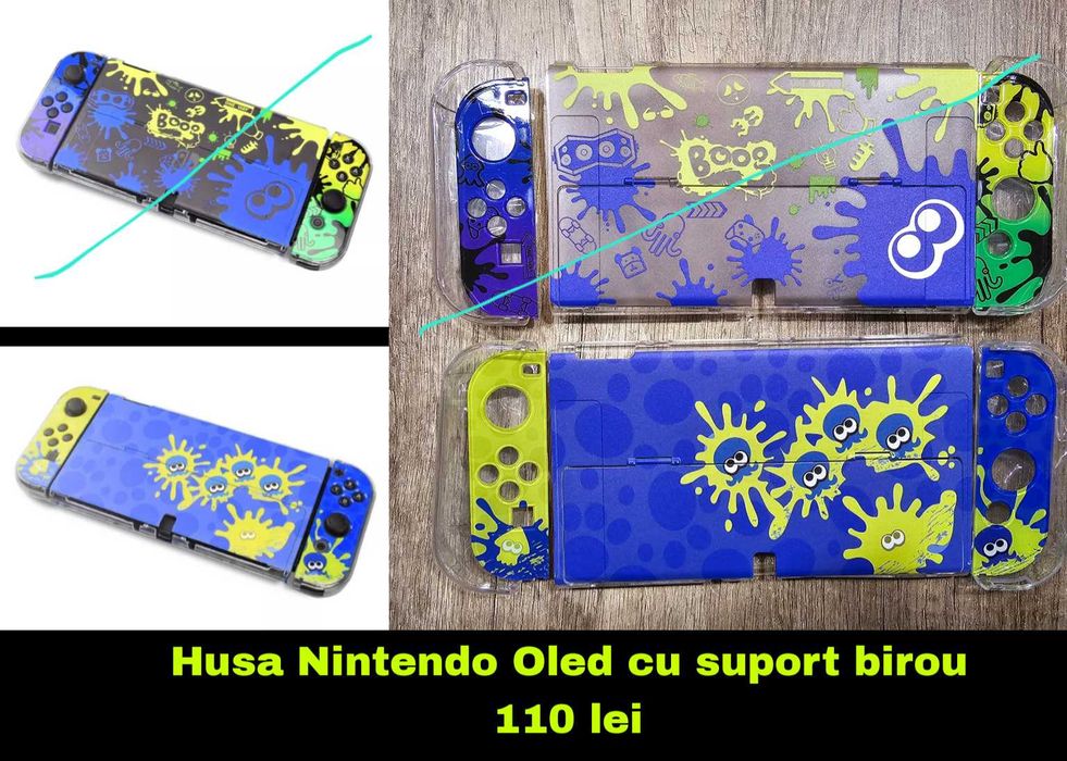 Nintendo Oled, husa, folie, joycon caps