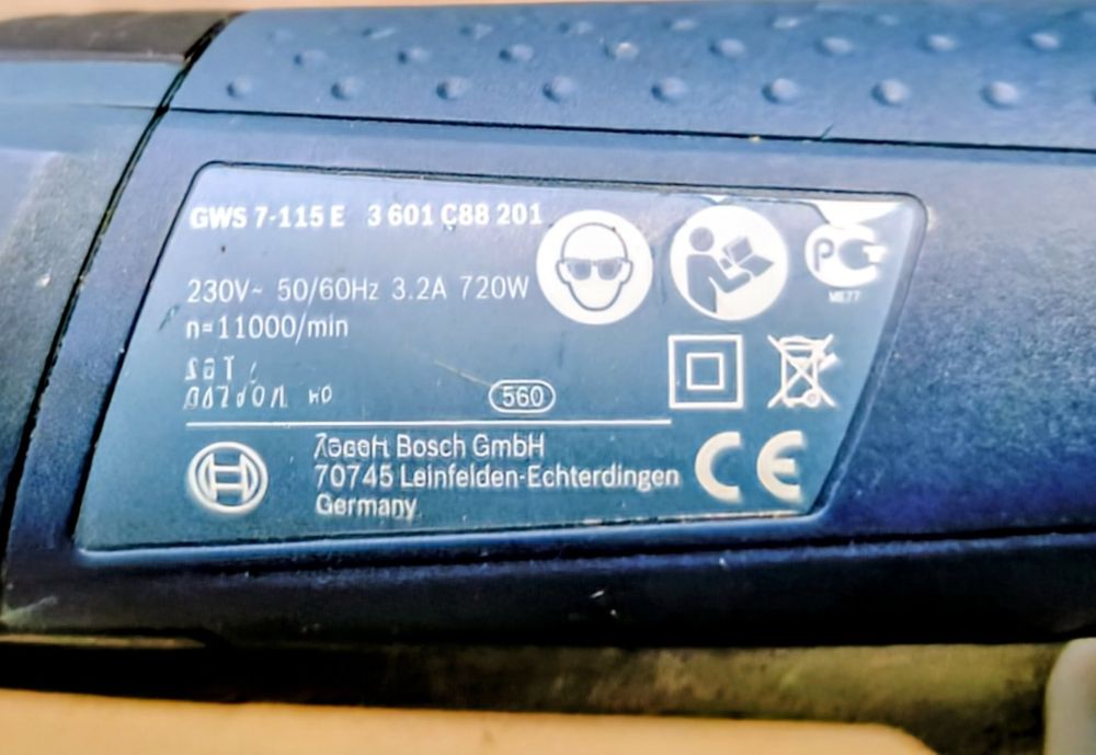 Ъглошлайф BOSCH GWS 7-115 E със обороти.