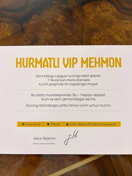 Bilet 7 fevral MMAga