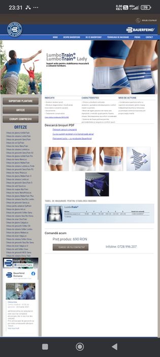 Orteza coloana Baurfiend  LamboTrain produs Display manechin