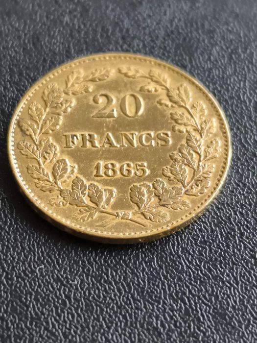 20 Белгийски Франка Леополд I 1865 година