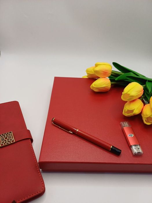 Подарочный набор, ежедневник, ручка, флешка