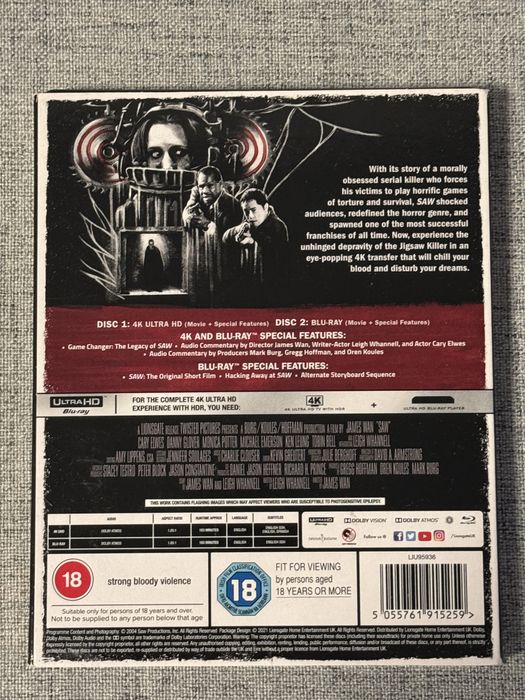 Saw 4k blu ray + 1080p blu ray