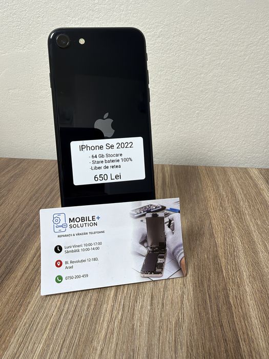 IPhone Se 2022. Sanatate baterie 100%. Garantie 12 Luni.