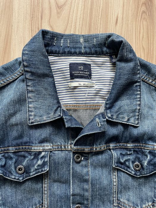 SCOTCH & SODA Leather vs Denim jacket/мъжко дънково яке /естествена кожа XL